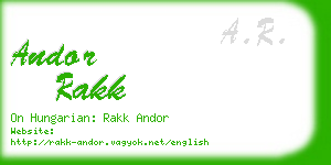 andor rakk business card